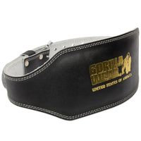 6 Inch Padded Leather Lifting Belt, musta