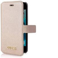 GUESS Saffiano-look collection. Booktype case, beige. Yhteensopiva iPhone SE