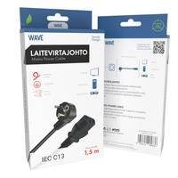 Wave Laitevirtajohto (IEC C13 -> Schuko), 1,5m, Musta