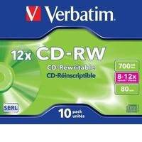 VERBATIM CD-RW LEVY 10kpl RETAIL 700 MB (12x nopeus)