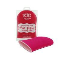 Deluxe Double-Sided Pink Velvet Tanning Mitt, Cocoa Brown