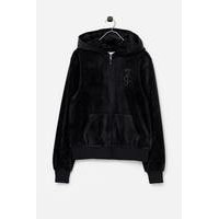 Huppari Juicy Luxe Velour Diamante Zip Hoodie, Juicy Couture