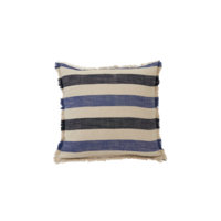 Tyynyn Striped Cotton Linen Pillow Cover w Fringes, Lexington