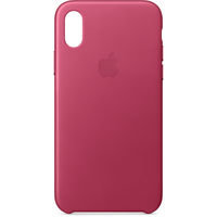 iPhone X nahkakotelo - vaaleanpunainen fuksia, apple