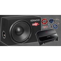 Kenwood - KSC-W1200B subwoofer + KAC-PS702EX vahvistin+ kaapelit, kenwood