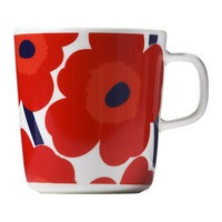 Marimekko Unikko muki 2,5 dl, punainen/valkoinen, marimekko