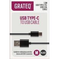 GRATEQ 85053 USB-kaapeli 1,5 m 2.0 USB A USB C Musta