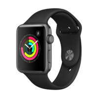Apple Watch Series 3 (GPS) tähtiharmaa 42 mm, musta urheiluranneke, MTF32, apple