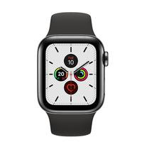 Apple Watch Series 5 (GPS + 4G) tähtiharmaa ruostumaton teräskuori 40 mm, musta urheiluranneke, MWX82, apple