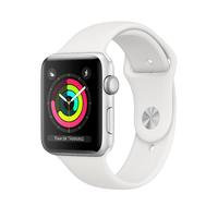 Apple Watch Series 3 (GPS) hopea 42 mm, valkoinen urheiluranneke, MTF22, apple