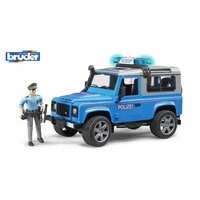 Bruder Land Rover Defender poliisiauto valolla ja äänellä, bruder