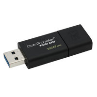 Kingston Technology DataTraveler 100 G3 USB-muisti 128 GB USB A-tyyppi 3.2 Gen 1 (3.1 Gen 1) Musta, kingston