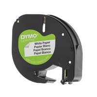 Dymo Tape LetraTag paper 12mmx4m white