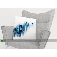 Koristetyynyliina BLUE BUTTERFLIES 50x50 cm, Wellmira