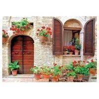 Non-woven kuvatapetti Italian House with Colorful Potted Flowers 368x254 cm, ED