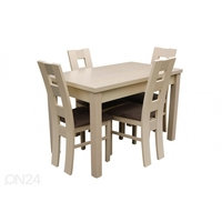 Jatkettava ruokapöytä 70x120-160 cm + 4 tuolia, MN