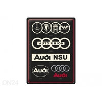 Retro metallitaulu Audi - Logo Evolution 30x40 cm, Nostalgic Art