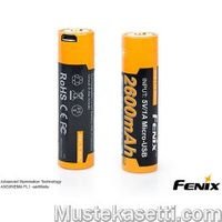 Fenix ARB-L18 2600U USB-ladattava 18650 2600 mAH Li-ion -akkuparisto