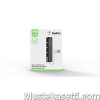 Belkin 4-Port Slim Travel USB Hub -4-porttinen USB 2.0-hubi, musta