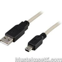 DELTACO USB 2.0 A - Mini-B, uros - uros -kaapeli, 0,5 m