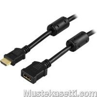 DELTACO HDMI-jatkokaapeli, 19-pin uros-naaras, 1m