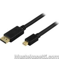 DELTACO DisplayPort - Mini DisplayPort monitorikaapeli, 2.0 metriä, musta