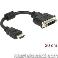 DeLOCK 0,2 m HDMI-DVI-D -kaapeli, single-link, musta