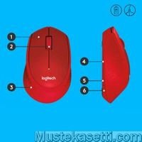 Logitech M330 Silent Plus -hiiri, punainen