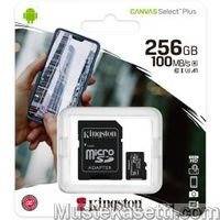 Kingston 256 Gt microSD Canvas Select Plus UHS-I Speed Class 1 (U3) -muistikortti