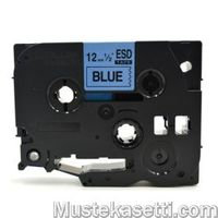 Mustekasetti.com korvaava Brother TZE-531 tarranauha 12 mm musta teksti / sininen pohja, 8 metriä