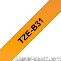 Brother TZe-B31 -tarranauha, 12 mm x 5 m, musta oranssilla pohjalla
