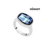 Huggot Im Blue Rhodiumpläterad ring med Swarovski kristaller