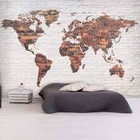 Fototapetti - World Map: Brick Wall, DecorDecor