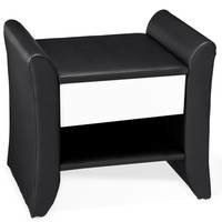 Corium® Tyylikäs keinonahka yöpöytä, 100 % PU-keinonahka 47cm x 37cm x 44cm musta / valkoinen