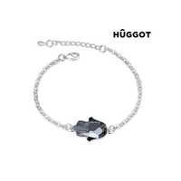 Huggot Girl Rhodiumpläterat armband med Swarovski kristaller 20 cm