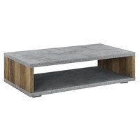 [en.casa]® Moderni sohvapöytä - MDF-levy - metallirunko - betoni/puu-vaikutus - 110 x 60 x 30 cm