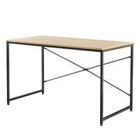 [en.casa]® Kirjoituspöytä, lastulevy, metalli 120 x 60 x 72 cm musta / tammenvärinen