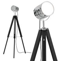 [lux.pro]® Elegantti lattiavalaisin - Tripod 1xE 27 - 60W - krominvärinen / musta