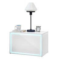 [en.casa]® LED-Yöpöytä, MDF 59 x 36 x 38cm valkoinen, kiillotettu