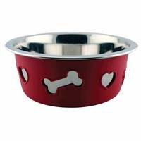 Weatherbeeta Non-slip Stainless Steel Bone Dog Bowl