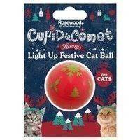 Cupid & Comet Luxury Light Up Festive Cat Ball, Rosewood