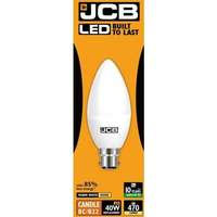 JCB LED Candle 470lm Opal 6w Light Bulb B22 2700k