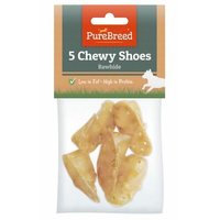 Pure Breed Rawhide Shoe Shaped Treats for Dogs (Pack of 5)