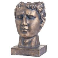 Hill Interiors Antique Style Bronze Roman Head Planter