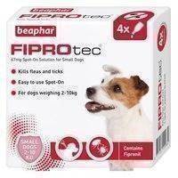 Beaphar Fiprotec Spot On Liquid Flea And Tick Treatment For Small Dogs (Pack Of 4)