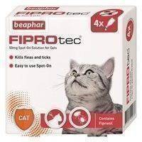 Beaphar Fiprotec Spot-On Flea And Tick Treatment Liquid For Cats (4 Pipettes)