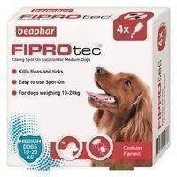 Beaphar Fiprotec Spot-On Flea And Tick Treatment Liquid For Medium Dogs (4 Pipettes)