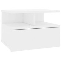 vidaXL Kelluva yöpöytä korkeakiilto valkoinen 40x31x27 cm lastulevy