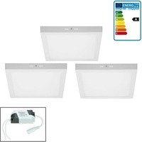 3x Aseta LED Panel Surface Pinta Lamppu seinävalaisin neutraali valkoinen 18W Square, ECD-Germany