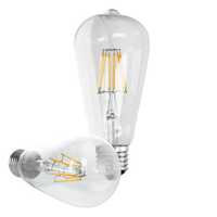 ECD Germany 6 x LED-lamppu hehkulanka E27 klassinen Edison 6W 612 lumenia 120 ° valonjako AC 220-240 noin piilossa ja korvata..